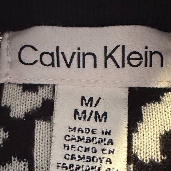 Calvin Klien Animal Print Back and White Women's M Long Sleeve Sweater - Picture 3 of 6